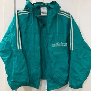 Adidas Green Windbreaker Jacket